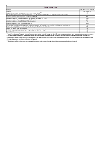 Product information | Whirlpool LSP 720A X Manuel utilisateur | Fixfr