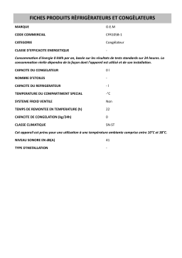 O.E.M CFR105B-1 Freezer Manuel utilisateur