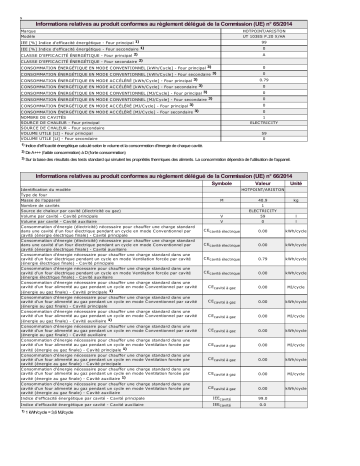 Product information | Whirlpool UT 103ES P.20 X/HA Manuel utilisateur | Fixfr