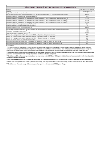 Product information | Whirlpool WMG 963B FR Manuel utilisateur | Fixfr