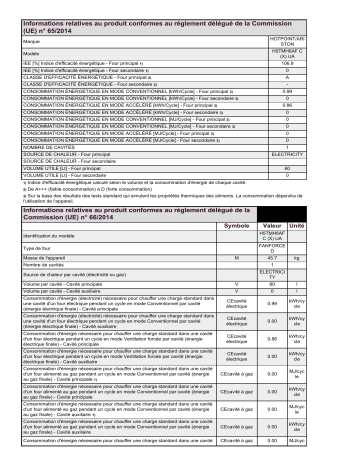 Product information | HOTPOINT/ARISTON H5TMH6AF C (X) UA Cooker Manuel utilisateur | Fixfr