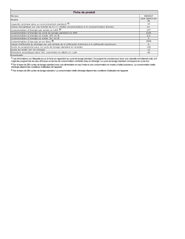 Product information | Whirlpool DSR 26M19 NX FR Manuel utilisateur | Fixfr