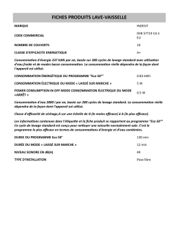 Indesit DSR 57T19 CA S EU Dishwasher Manuel utilisateur