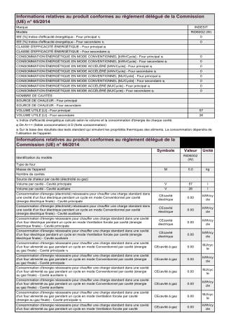 Product information | Indesit RID60G2 (W) Double Cooker Manuel utilisateur | Fixfr