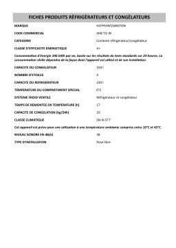 HOTPOINT/ARISTON XH8 T1I W Fridge/freezer combination Manuel utilisateur