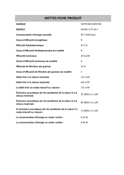 HOTPOINT/ARISTON RHHGC 9.7F LB X Hood Manuel utilisateur