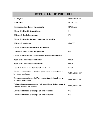 Product information | Whirlpool KCEX 9000 Manuel utilisateur | Fixfr