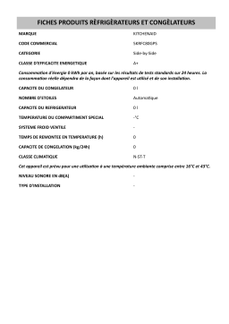 KitchenAid 5KRFC80GPS Side-by-Side Manuel utilisateur