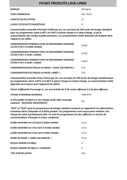Whirlpool ACE 150 XL Manuel utilisateur
