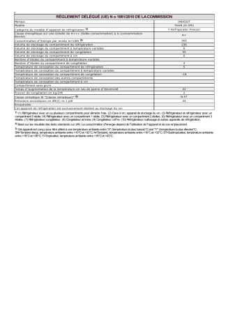 Product information | Whirlpool TAAN 25 (FR) Manuel utilisateur | Fixfr