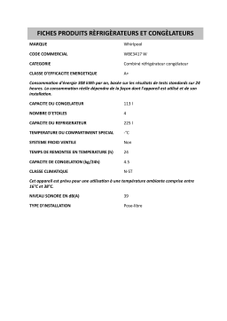 Whirlpool WBE3417 W Fridge/freezer combination Manuel utilisateur
