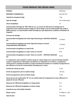 Whirlpool AZA-HP 7671 Dryer Manuel utilisateur