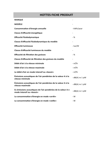 Product information | Whirlpool AKR 658 AV Hood Manuel utilisateur | Fixfr