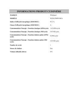 Whirlpool WS5G1PMW/MEA Manuel utilisateur