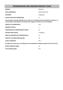 Whirlpool WVNS 2363 NF IXP Freezer Manuel utilisateur