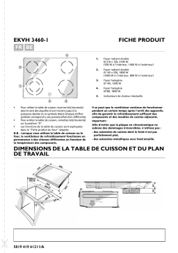 Bauknecht EKVH 3460-1 BR Hob Manuel utilisateur