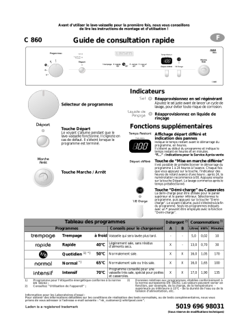 C 860 BL | LADEN C 860 Dishwasher Manuel utilisateur | Fixfr