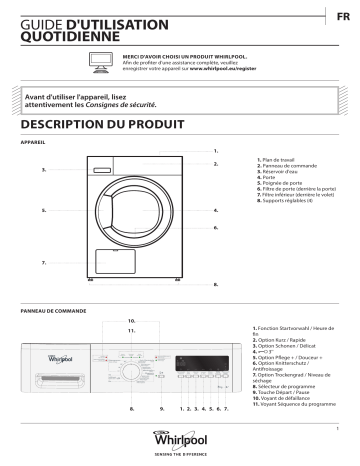 Whirlpool WRE 7302 Dryer Manuel utilisateur | Fixfr