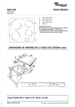 Whirlpool AKM 950/G/IX/01 Hob Manuel utilisateur