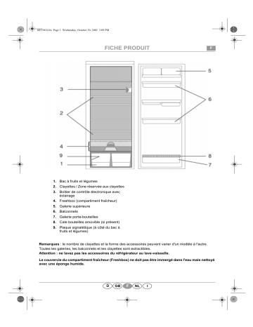 KD6122AFUU/A01 | 624 212 | KRIF 2200/A | Bauknecht 624 202 Refrigerator Manuel utilisateur | Fixfr