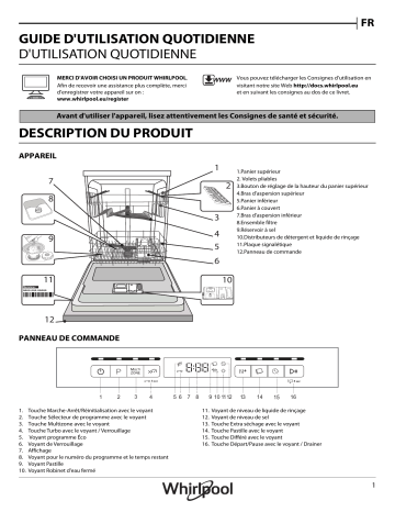 Whirlpool WFO 3T121 X Dishwasher Manuel utilisateur | Fixfr