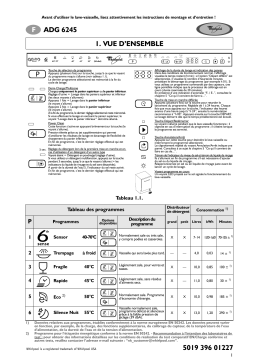 Whirlpool ADG 6245 FD Dishwasher Manuel utilisateur