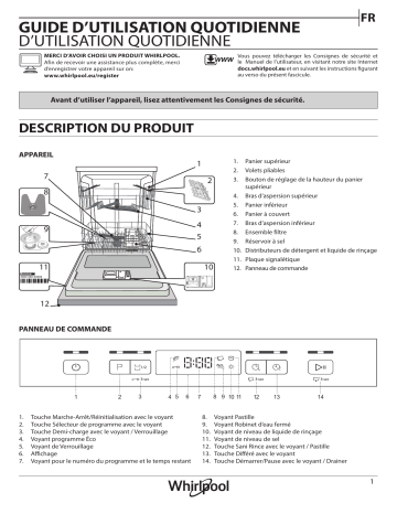 Whirlpool OWFC 3C26 X Dishwasher Manuel utilisateur | Fixfr