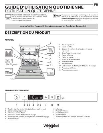 Whirlpool WRIC 3C26 Dishwasher Manuel utilisateur | Fixfr