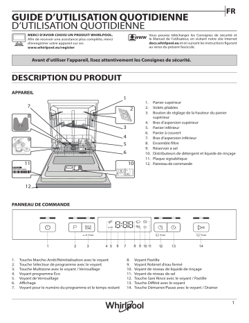 Whirlpool WBC 3C26 X Dishwasher Manuel utilisateur | Fixfr