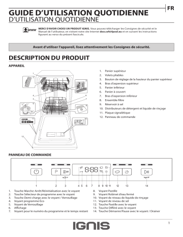 Ignis ASBC 3B1 X Dishwasher Manuel utilisateur | Fixfr