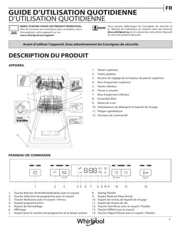 Whirlpool WSFC 3M17 X Dishwasher Manuel utilisateur | Fixfr