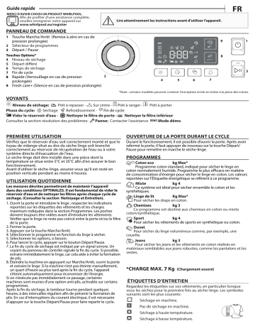 FFT M11 72 FR | Whirlpool FT M11 72 FR Dryer Manuel utilisateur | Fixfr