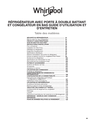 WQ9I MO1L UK | Mode d'emploi | Whirlpool WQ9I MO1L Side-by-Side Manuel utilisateur | Fixfr