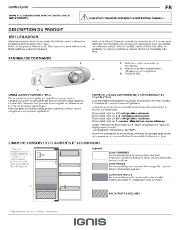 ARL 12GS1 | ARL 760 A+ | ARL 12VS1 | Ignis ARL 759 A+ Refrigerator Manuel utilisateur | Fixfr