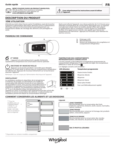 Whirlpool ARG 718/A+/1 Refrigerator Manuel utilisateur | Fixfr