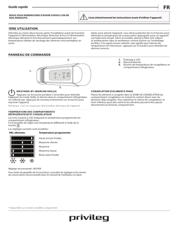 PRCI 224 A++ | Privileg PRFI 224 A++ Refrigerator Manuel utilisateur | Fixfr