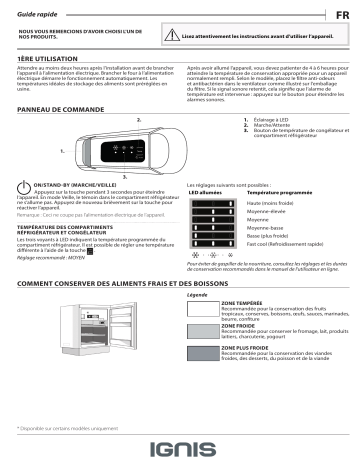 Ignis ARL 8GS1 Refrigerator Manuel utilisateur | Fixfr