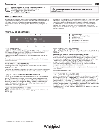 Whirlpool ARG 18411 A++ EX Refrigerator Manuel utilisateur | Fixfr