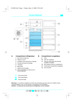 Whirlpool ARC 3590/BR Fridge/freezer combination Manuel utilisateur