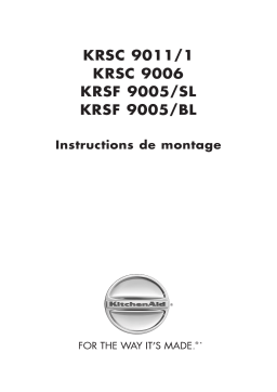 KitchenAid KRSC - 9020 I Side-by-Side Guide d'installation