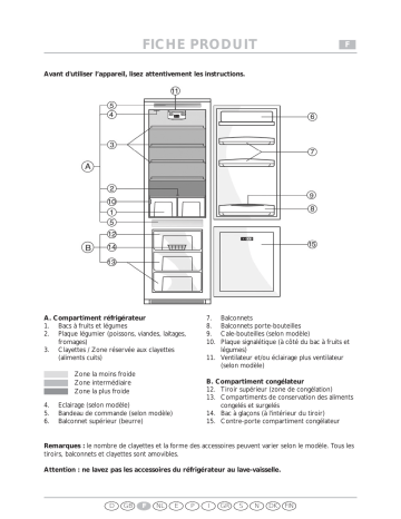 ART 497/NF/A+ | KGIN 3305/A+ | Bauknecht ART 496/NFV Fridge/freezer combination Manuel utilisateur | Fixfr