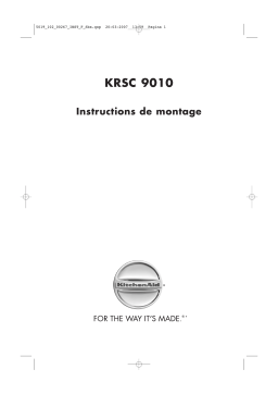 KitchenAid KRSC 9010/I Side-by-Side Guide d'installation