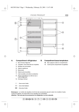 LADEN ARC 1834 Refrigerator Manuel utilisateur