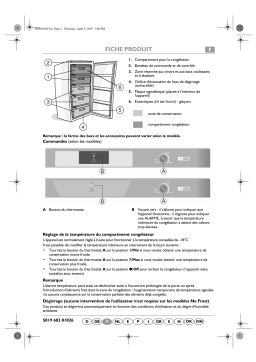 Whirlpool AFG 823 NF UP FR Freezer Manuel utilisateur