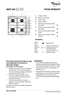 Whirlpool AKM 260/NA Hob Manuel utilisateur
