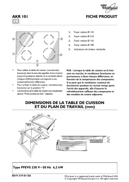 Whirlpool AKR 101/IX Hob Manuel utilisateur