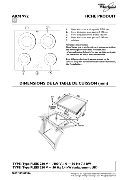 Whirlpool AKM 992/IX Hob Manuel utilisateur