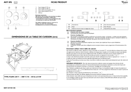 Whirlpool AKT 895/BA Hob Manuel utilisateur