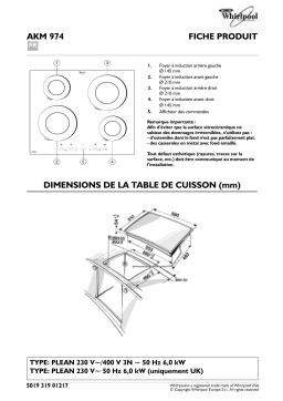 Whirlpool AKM 974/NE Hob Manuel utilisateur