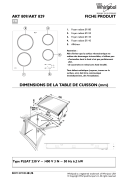 Whirlpool AKT 809/LX Hob Manuel utilisateur